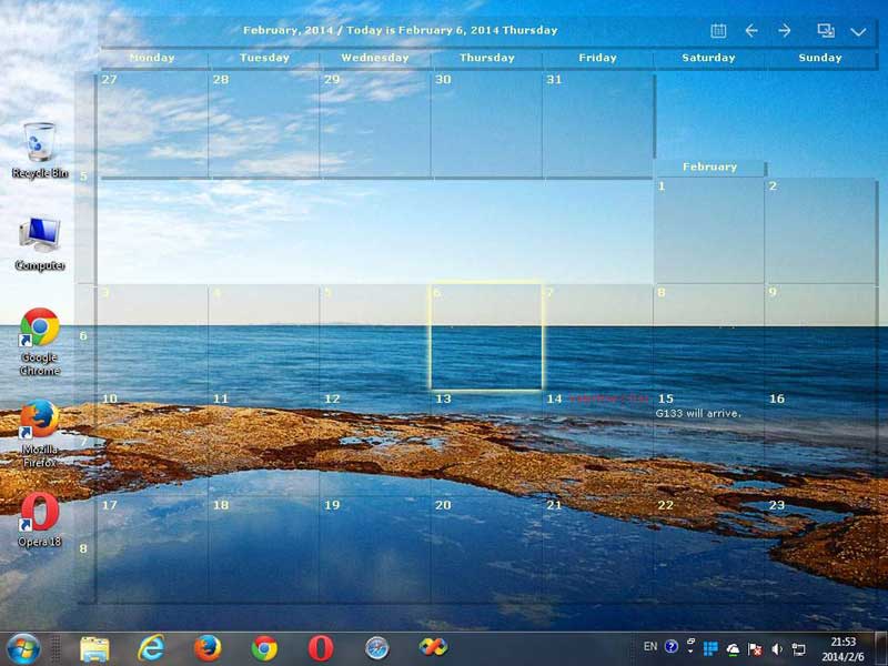 Desktop Calendar screen shot